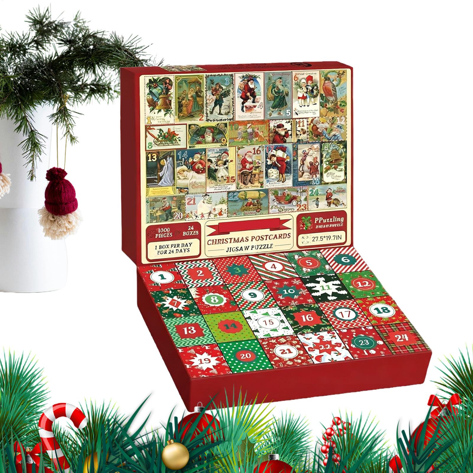 

2026 Christmas Countdown Calendar Christmas Puzzles 24 Days Holiday Puzzles Countdown Calendar For Teens For Men Women Boys M