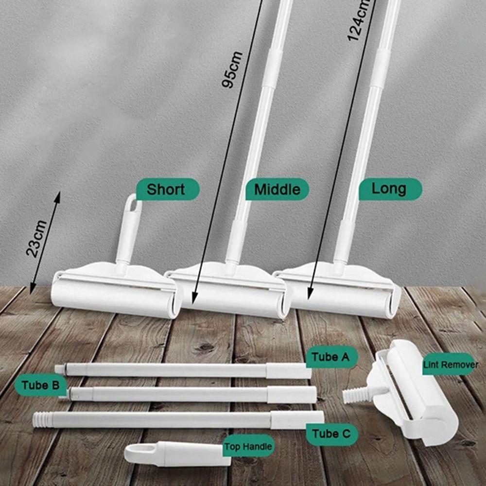 Adhesive Tear Off Clothes Hair Sticky Roller Long Handled Pet Hair Remover for Home