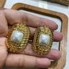 Medieval Replica Electroplated Stud Earrings, Irregular Gold-Plated Earrings, Retro Elegant Stud Earrings.
