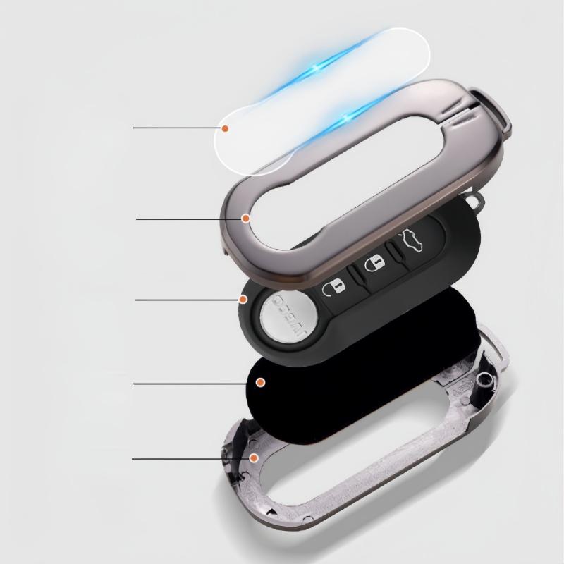 New Metal Car Key Case Cover For Fiat Ducato 500 500L Panda Grande Punto Lancia Musa For Iveco Eurocargo Daily Accessories