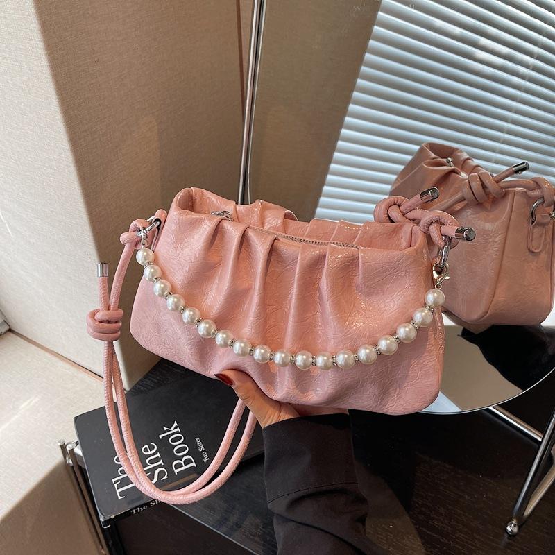 Women's Bags New Versatile Handbags Women's Shoulder Bags Crossbody Bags Folded Pearl Cloud Bags