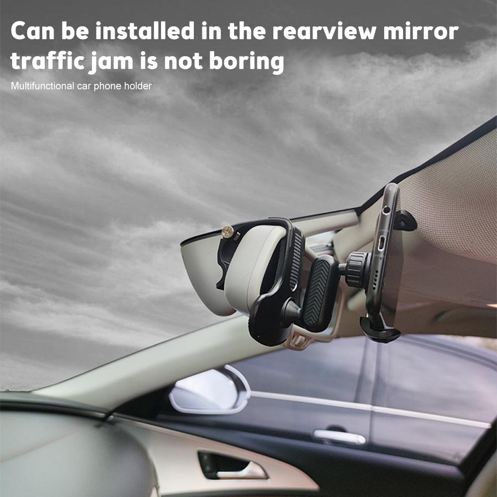 Auto Handyhalter Universelle Halterung Einrasten Armaturenbrett Windschutzscheibe Rückspiegel Navigation HUD Clip 360 Grad Drehbar Halterung