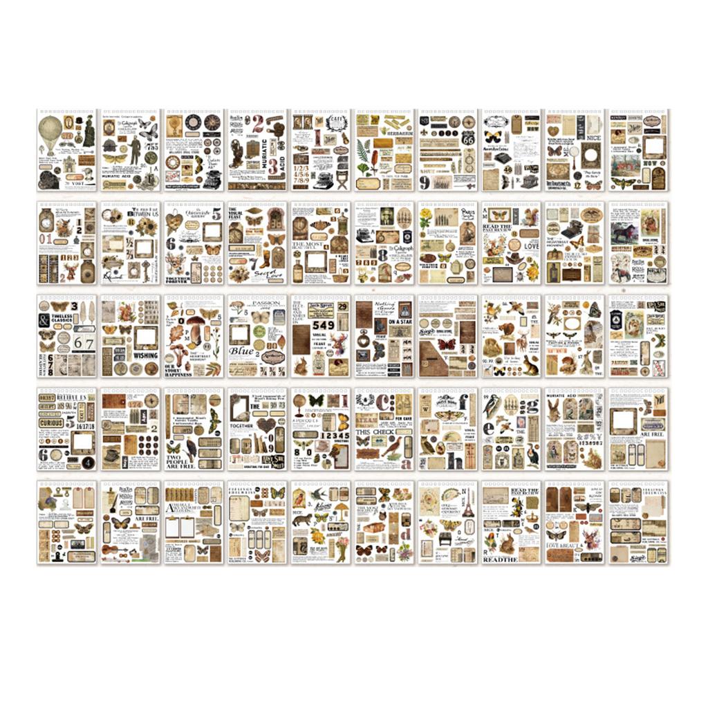 Retro Scrapbooking Stickers Scrapbooking Decorative Stickers Aesthetic Stickers for Scrapbooking Diary Planner Journal