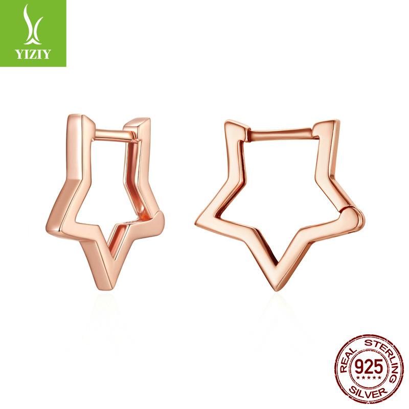 Star Ear Buckle S925 Silver, Personality Charm Fashionable Star Earrings Sce1136
