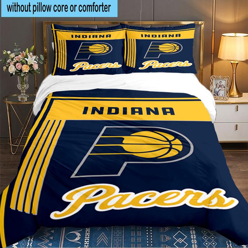 Squadra di Pallacanestro Pacers Set Biancheria da Letto 3 Pezzi, Include 1 Federa per Piumone e 2 Federe per Cuscini, Regalo Perfetto per Natale, Ideale per Camera da Letto, Dormitorio