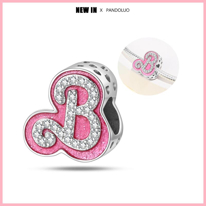 Copper Fashion Pink Princes Skirt Bag Lipstick Heart-Shaped Charm Bead Fit Original 3Mm Woman Bracelet Jewelry Gift