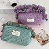 Cotton Checked Pattern Storage Bag With Breathable Design For Dorm Room Organization
