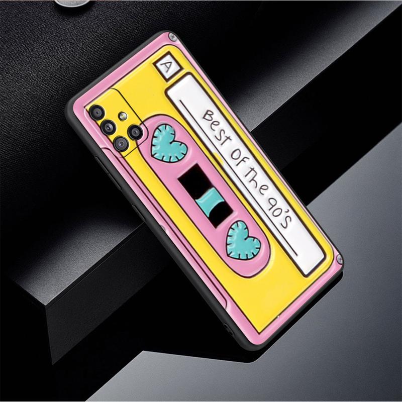 Mixtape Vintage Magnetic Tape Cassette Audio Case For Samsung Galaxy A54 A52 A14 5G A53 A12 A13 A71 A23 A34 A33 A21s Phone Cover