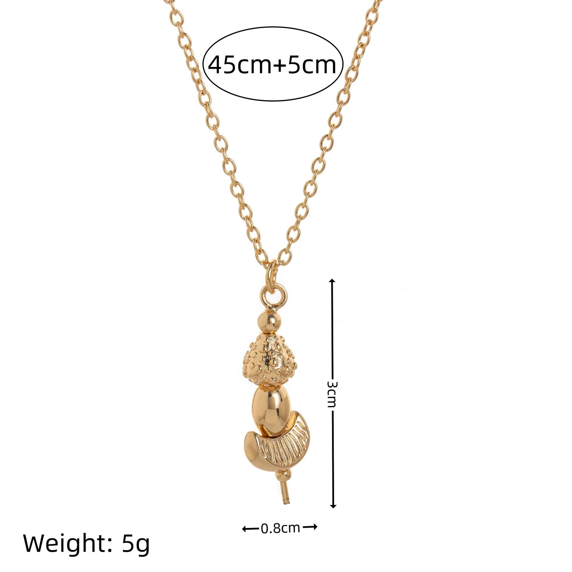 

Gourmet Fruit Necklace Rock Sugar Gourd Pendant Necklace Titanium Steel Furnace Vacuum Plating 18K Real Gold Color Retention