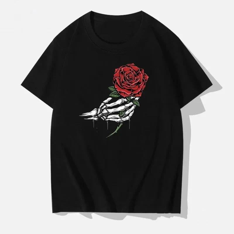 Letní móda pánské tričko z čisté bavlny se zábavnými vzory, měkké a prodyšné potištěné tričko pro muže, ležérní a volné 100% p