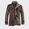 Men's Thickened Velvet Leather Jacket - Warm Casual Stand Collar, Youth Large Size