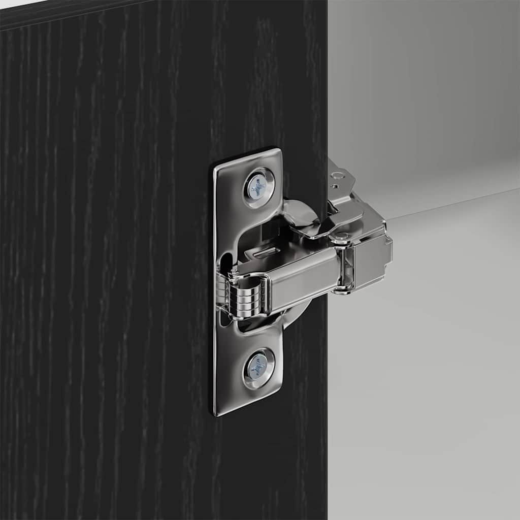Hanging Corner Cabinet in Black Oak and White 57 x 57 x 80 cm