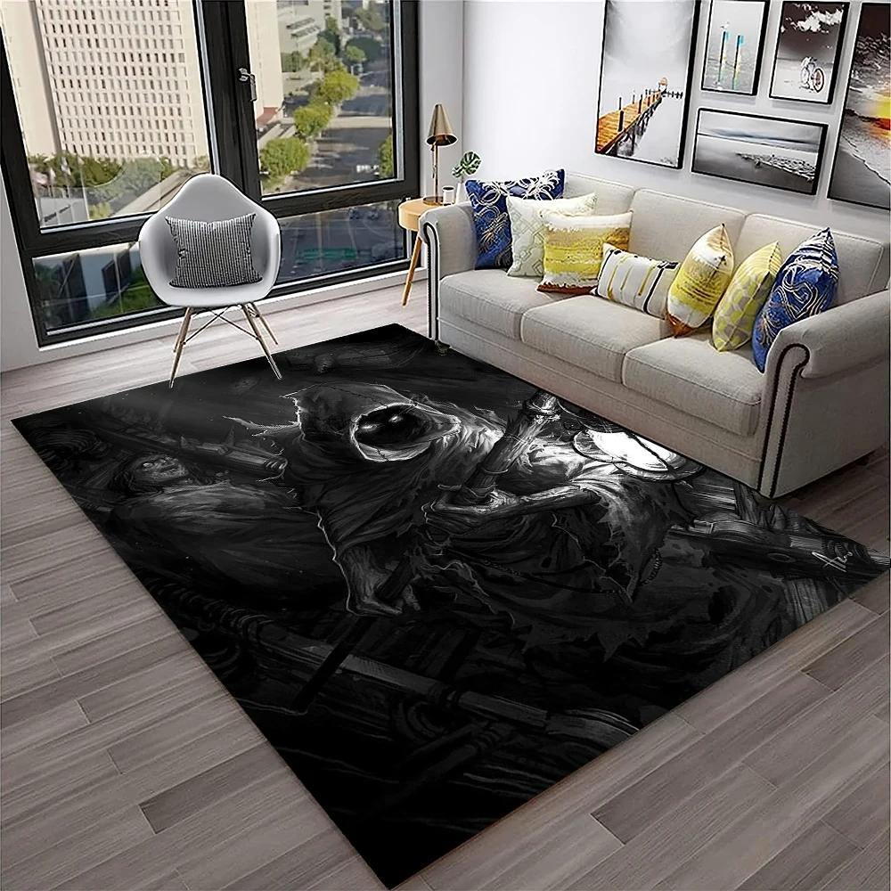 3D Gothic Horror Skull Ghost Cartoon Carpet Rug for Home Living Room Bedroom Sofa Doormat Decor,kids Area Rug Non-slip Floor Mat