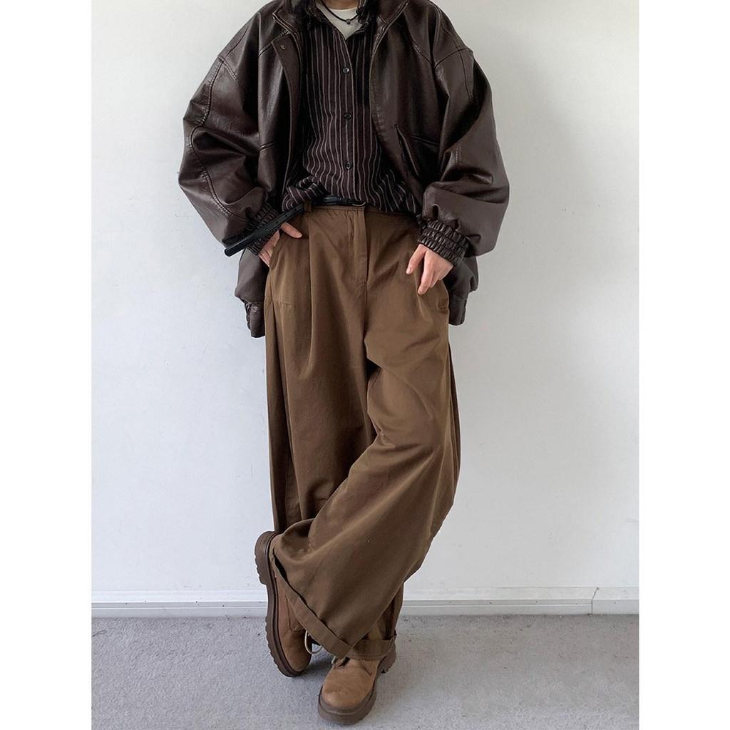 Unisex Japanische Retro Weitbeinige Workwear-Hose für Frühling/Herbst