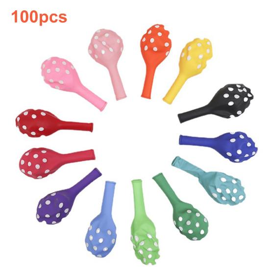 100 Pcs Colorful Polka Dot Balloons 12-inch Large Assorted Latex Balloons for Birthday Party Supplies Wedding Festival Decoration