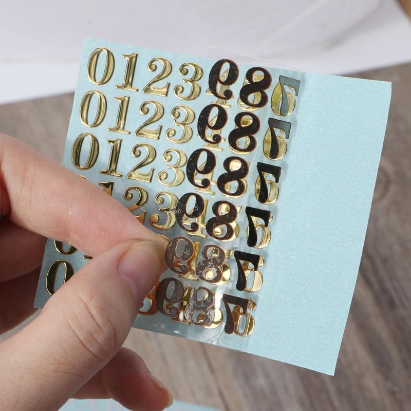 2Sheets Metal Digital Stickers 26 Letters Stickers DIY Decoration A-Z Stickers