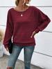 Women's Comfortable Casual Solid-Color Long-Sleeve Crew Neck Pullover Top