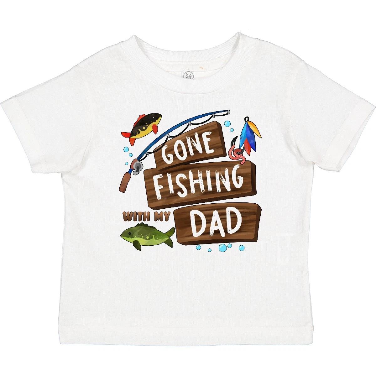 Inktastic Gone Fishing With My Dad Baby T-Shirt Kids Fish Father Daddy Son Child 110