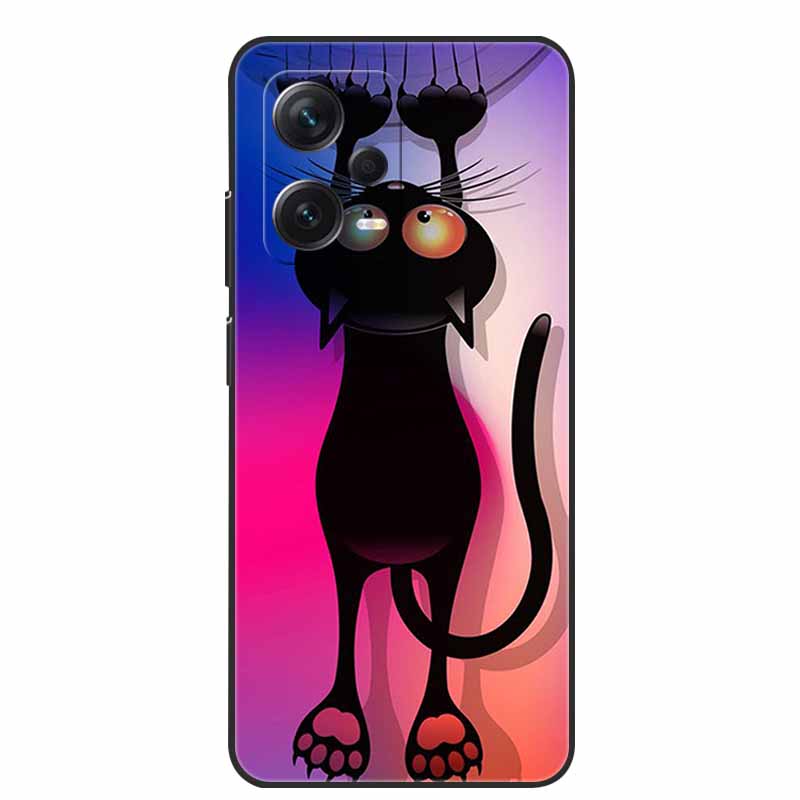 Weiche Hülle für Xiaomi Redmi Note 12 Pro 5G Case Schwarz TPU Silikon Hüllen für Redmi Note 12 Turbo 5G / Note12 Pro Plus Pro+ Wolf