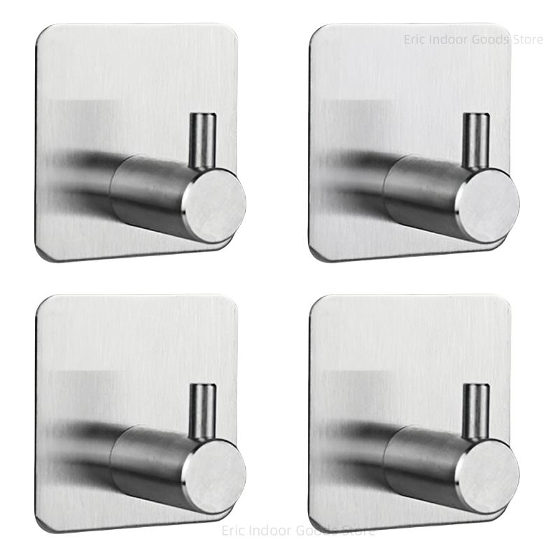 Punch-Free Wall Hooks Adhesive Towel Hanger Door Cloth Coat Holder Bathroom Kitchen Hardware Rack Bag Hook Organizer For Hanging