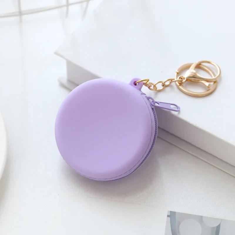 Candy Color silikonové mini kulaté pouzdro na mince Peněženky na mince Dámské Dívčí Peněženka na mince Peněženka na zip pro děti Ženy Dámské