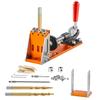 30 Stück Tasenloch-Bohrlehren-Set, Verstellbares & Einfach zu bedienendes Tasenloch-Bohrlehren-System mit Stufenbohrern, Schraubenschlüsseln, Bohranschlagringen und Vierkant-Bits, Dual