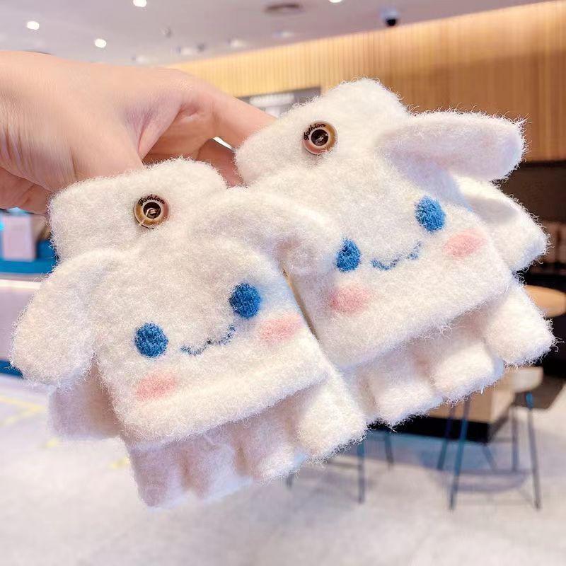 Child gloves For Newborn Baby Glove Winter Cartoon Flip Over Child Glove Cute Girl Gloves Warm Boy Five Finger Homework Glove