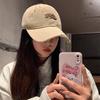 Ripped Japanese Versatile Letter Embroidered Baseball Cap Women'S Spring And Summer Soft Top Retro Cap Shows Small Face, Simple And Fashionable