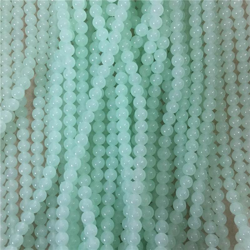 8MM Glossy Synthetic Jade Agate Glass Beads for Bracelets, Necklaces, Hairpins - Round Imitation Jade Loose Beads