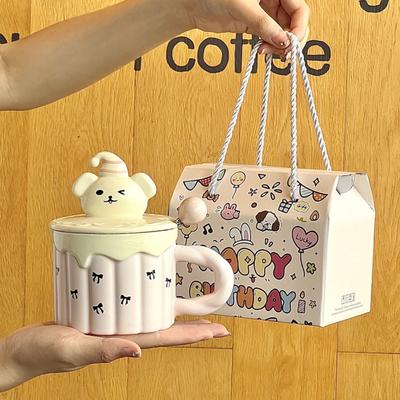 Birthday Gifts for Girls, High-value Cartoon Bear Cups, Cute Ceramic Mugs, Practical Gifts for Girlfriends