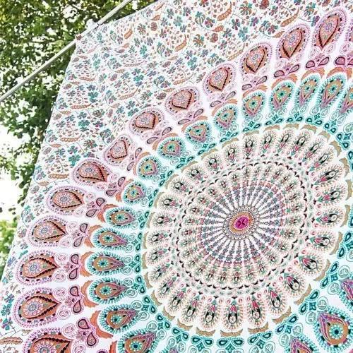 Hippie Mandala Wandteppiche Indien Böhmisch Psychedelisch Bettwäsche Dekor Wandteppich Ästhetisch Vintage Wandteppich Kunstteppich Tapiz