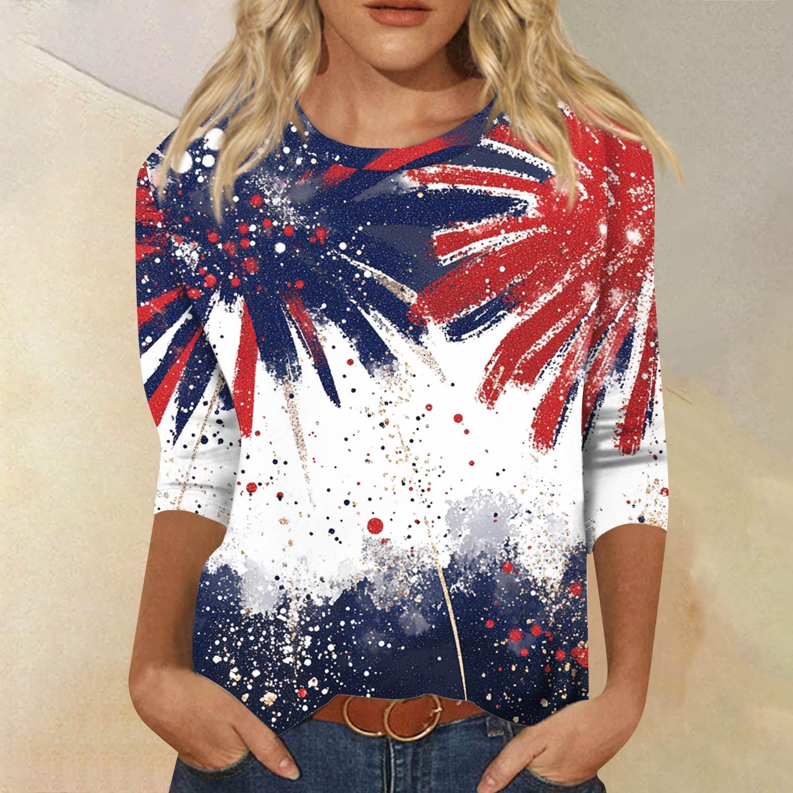 

Женская модная повседневная свободная футболка с круглым вырезом и рукавами 3/4 с принтом, женский топ XL