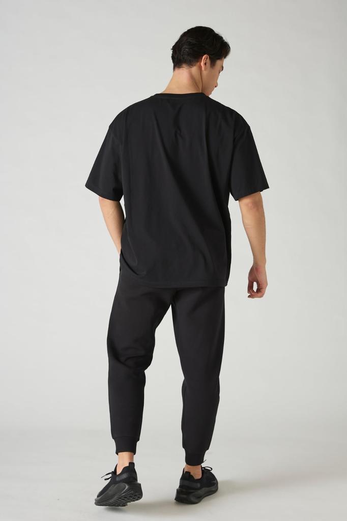 EVANE Oversized Cotton Stretch T-Shirt (L, Black)
