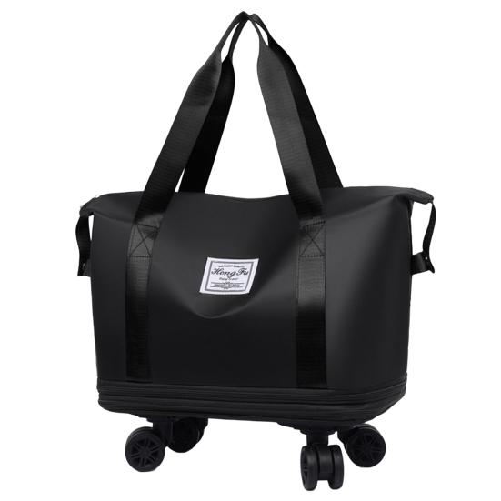 Travel Luggage Bag Trolley Bag with Wheels Waterproof Expandable Overnight Bag Portable Collapsible Weekender Bag for Travel Shopping Gym