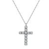 Pave Cross Pendant Necklace 316 Stainless Steel Gold Tone With 5A Square Cubic Zirconia Adjustable Chain Women Necklaces