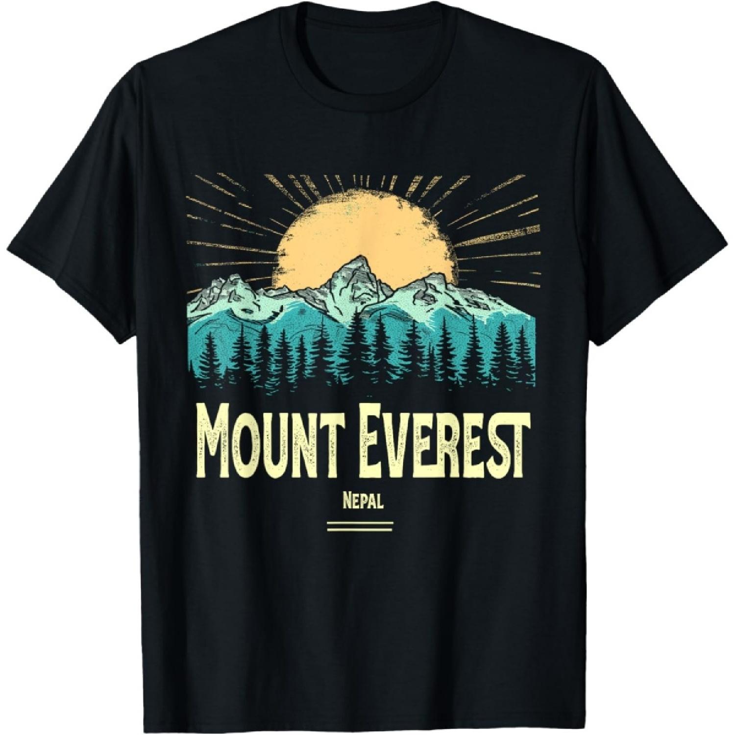 Винтажная футболка с изображением Эвереста, Непал, Сувенир, Поход, Закат S