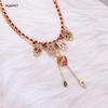 Punk Personality Metal Skull Pendant Necklace Jewelry Set Literature Collarbone Chain Retro Fashion Vintage Earring Halloween