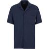 Ss25 Cotton Waffle Home Short Sleeve Shirt Men Shirts Blue EM000633-AF10792-UB102