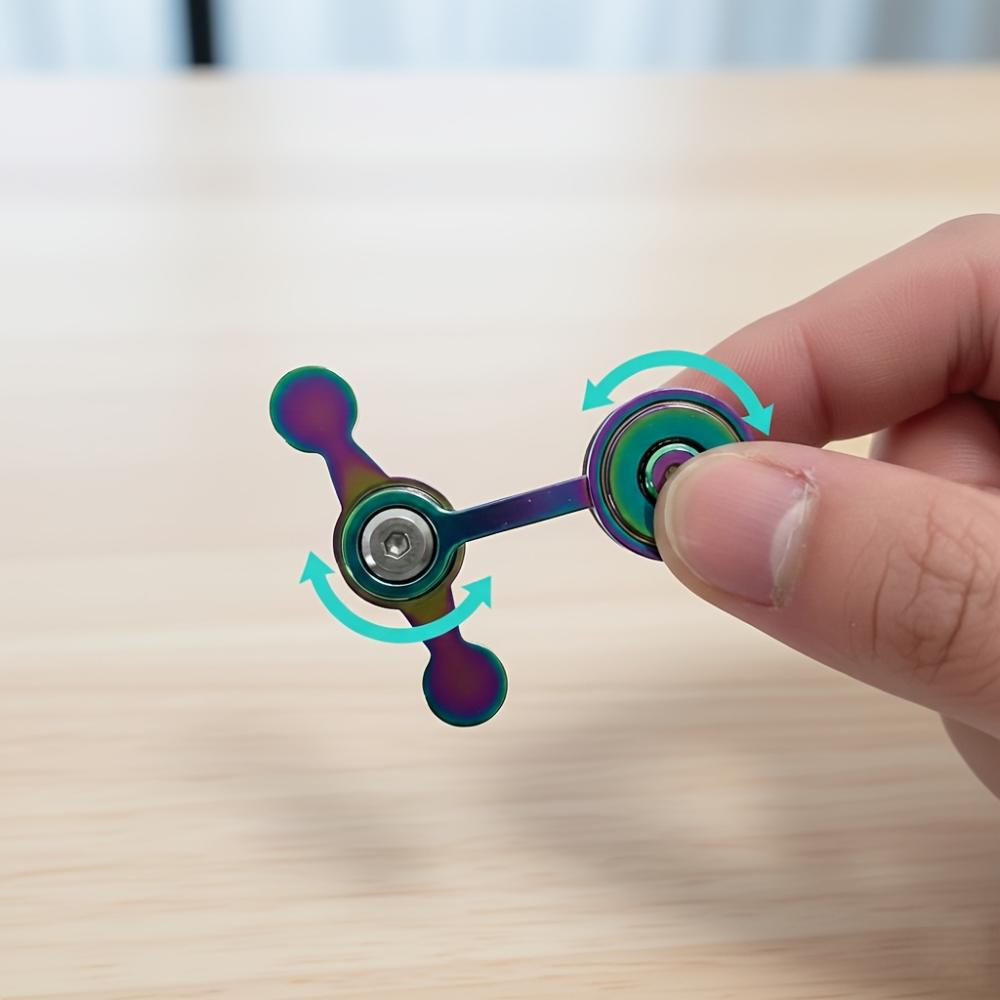 Ornamenti da Scrivania Pendolo Caotico, Singolo e Doppio Oscillazione EDC Metallo Scivolante Decorazione, Compatto Manuale Tavolo Regalo Per Uomini