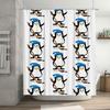 Ice Hockey Penguin Shower Curtain Waterproof Home Decor Bathrooms Kitchen Bathroom Decoration Print Kids Room Christmas Gift Whi