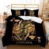 Set di biancheria da letto nero Copripiumino da poker in oro nero Federa per cuscino 2 o 3 letti singoli Letto matrimoniale Full Size Cerniera lavabile Biancheria da letto