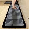Nordic Diatom Mud Stain-Resistant Geometric Kitchen Mat Set, Easy-Clean, 2-Piece Strip Design.