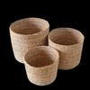 Hand-Woven Cylindrical Plant Basket with Liner & Handle