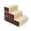 Pet Stairs Dog Stairs Cat Stairs 3 Steps for Cats and Dogs Plush Beige 54 x 40 x 39cm