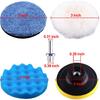 SIQUK 16 Pieces Buffing Pads 3 Inch Car Polishing Pad Kit Foam Polish Pads Wax Buffer Polisher Attachment For Drill