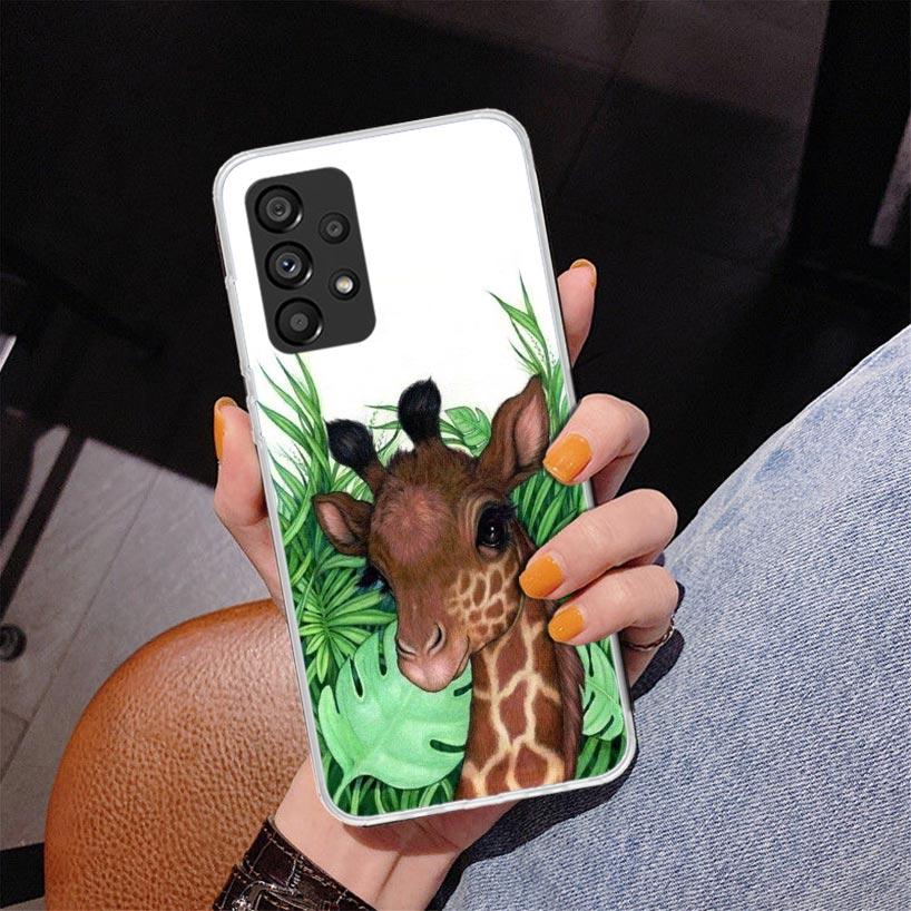 Cute Cartoon Giraffe Animal Phnoe Case for Samsung Galaxy A17 A37 A57 A16 A26 A36 A56 A15 A14 A13 A55 A54 A53 A35 A34 A33 A25 A2