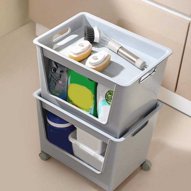 Easy Move Rolling Storage Container Space Efficient Storage Cart with Practical Home Organization Container