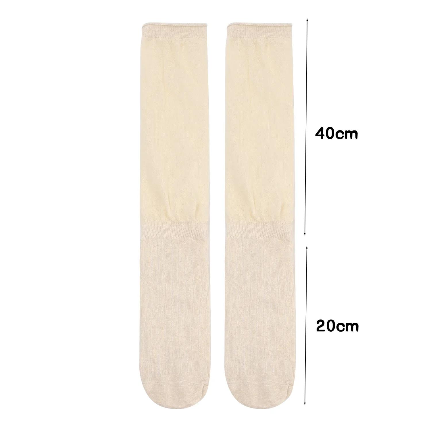 

New White Calf Socks Women s Autumn Japanese College Style Solid Color Versatile Black Student Uniform Boots Stacking Stockings One Size бежевий