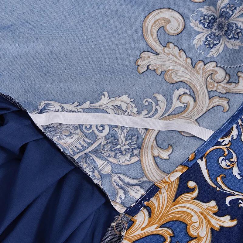 Korean Version Lace Solid Color Bed Skirt Three Piece Set, Skin Friendly Double-layer Bed Cover, Non Slip Bed Cover