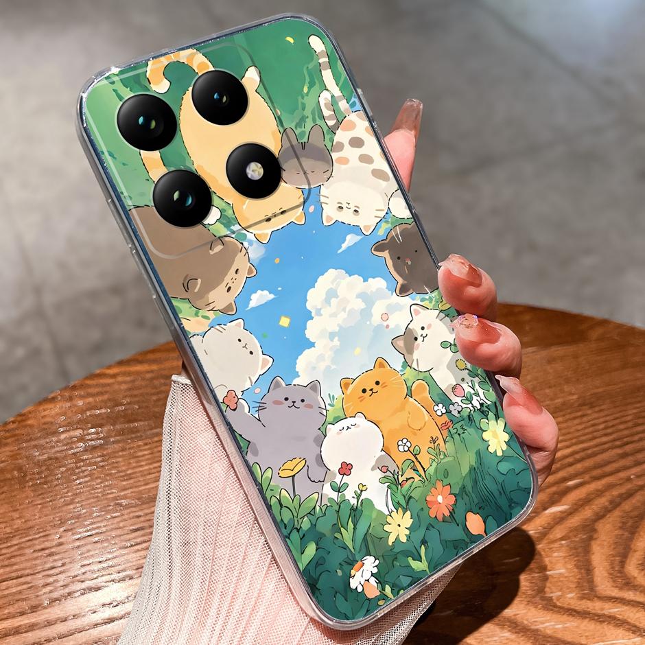 

For Xiaomi15T 15TPro Case Puppy Penguin Goldfish Anti-fall Portable Clear Phone Cover For xiaomi 15t pro Xiaomi15TPro Fundas Xiaomi 15T